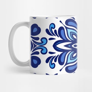 Blue and White Flower Tile Mug